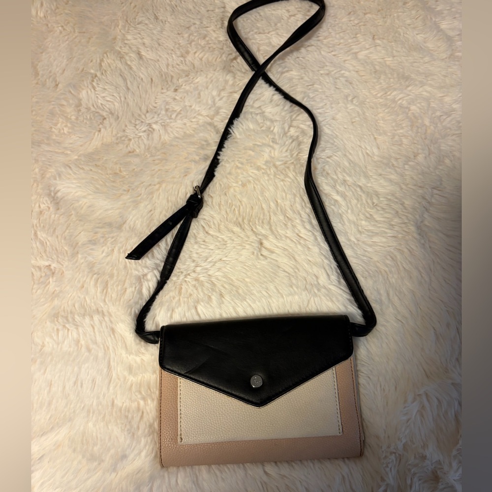 Black and Blush Crossbody Bag - Minimal Envelope Design